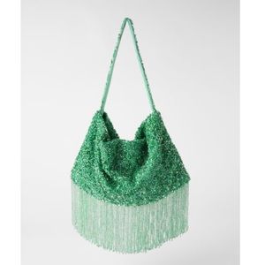 Green beaded bag NWOT